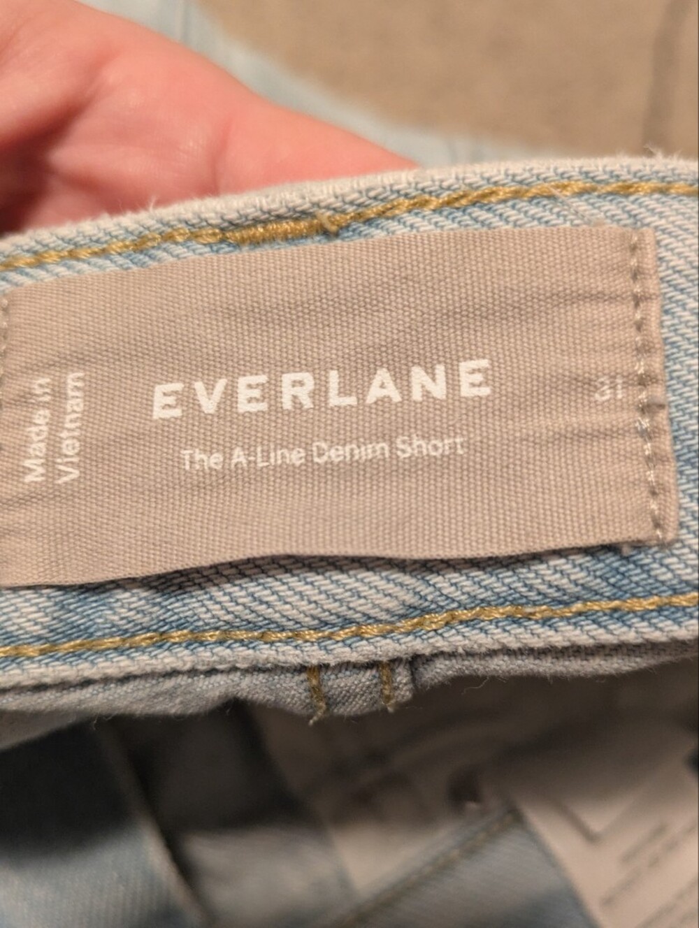 Everlane The A-Line Denim Short In Light Indigo Size 31 - Picture 13 of 13